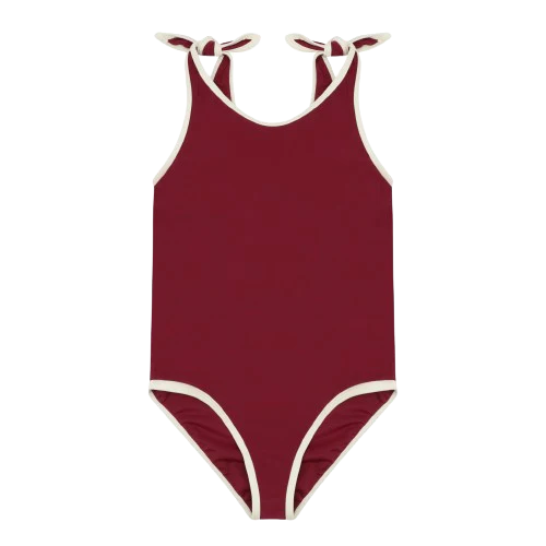 MAILLOT DE BAIN ELIZABETH - ROUGE RUBIS — 6-ans-1