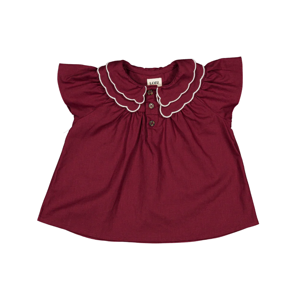 Blouse carmen - lin bordeaux — 6-ans-1