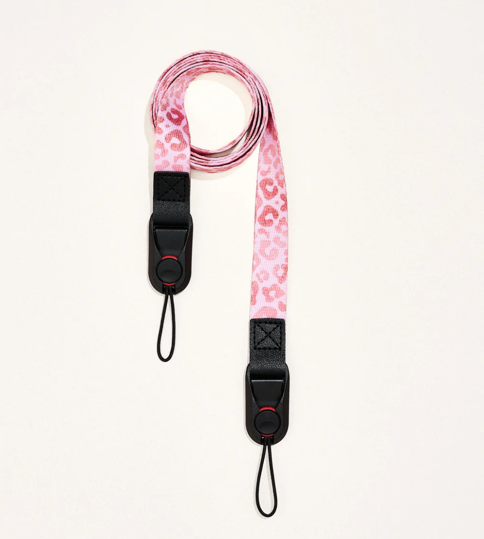 Sangle bandoulière 2 points "Pink Leopard"