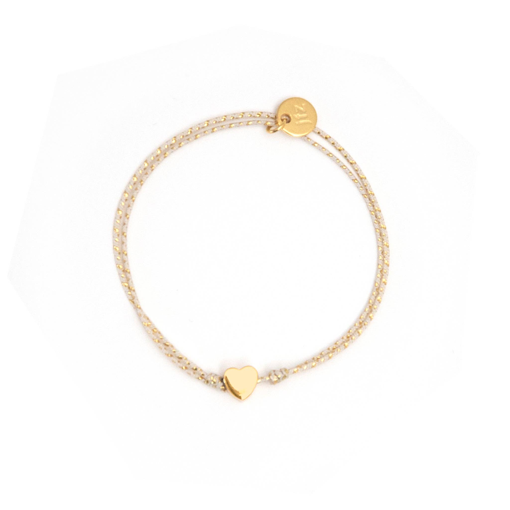 Bracelet Céleste beige COEUR doré