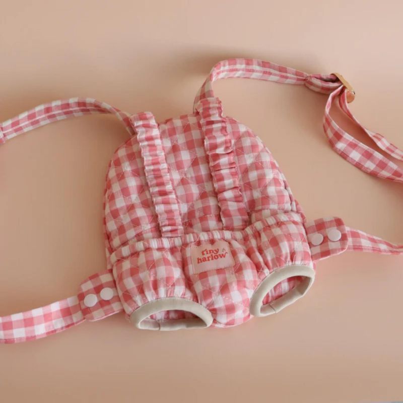 Porte bébé pour poupée Vichy Rose 3