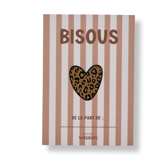 Pins coeur Atelier Wagram — Bisous léopard marron