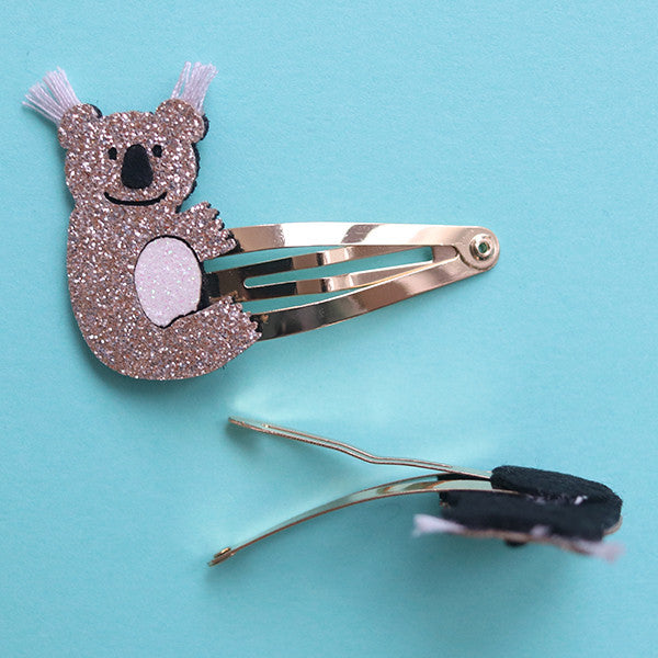 Barrettes cheveux - arc-en-ciel et koala 4