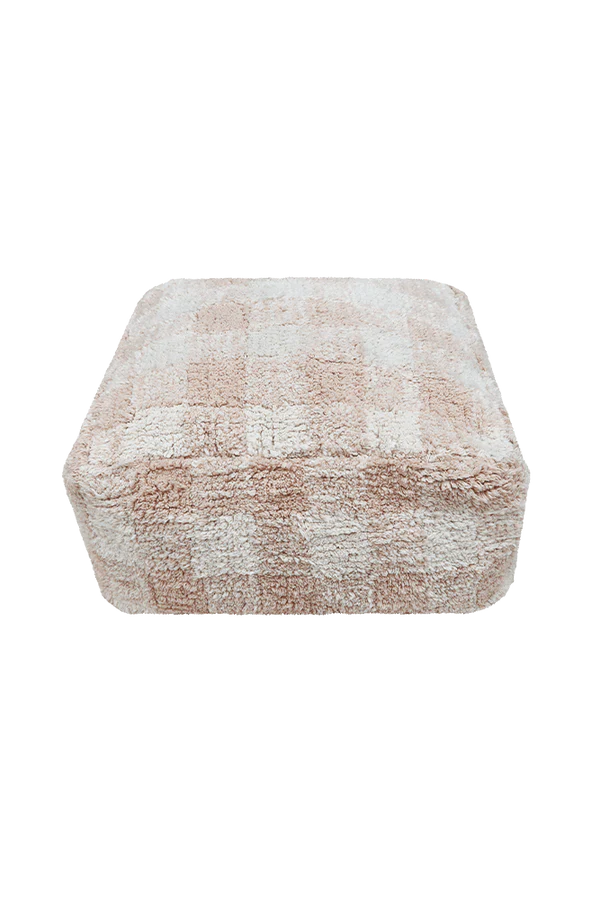 Pouf vichy rose 2