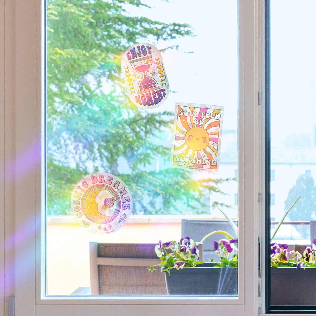 Set de 4 autocollants attrape-soleil Rainbow 3