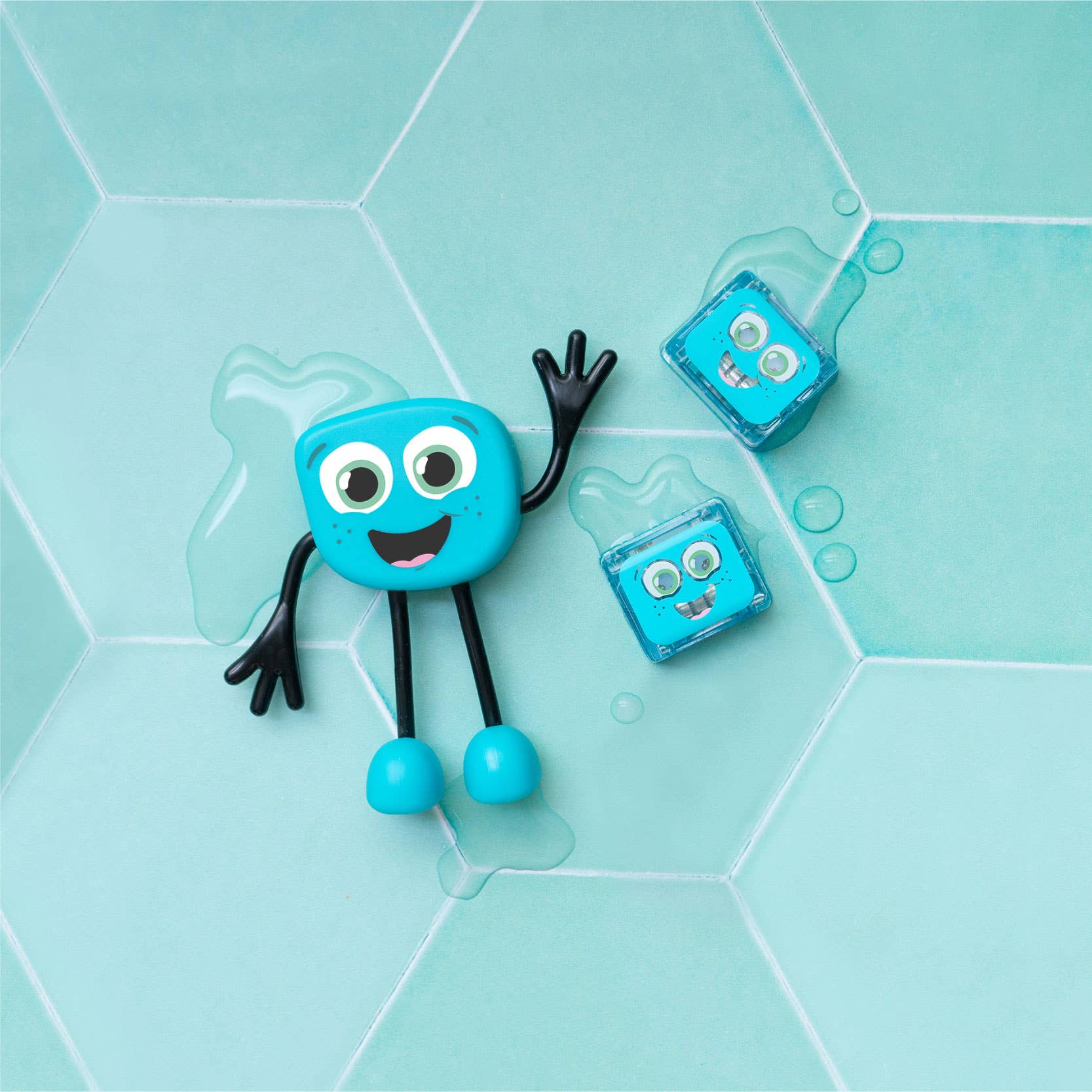 Personnage pour le bain + cubes lumineux bleus 3