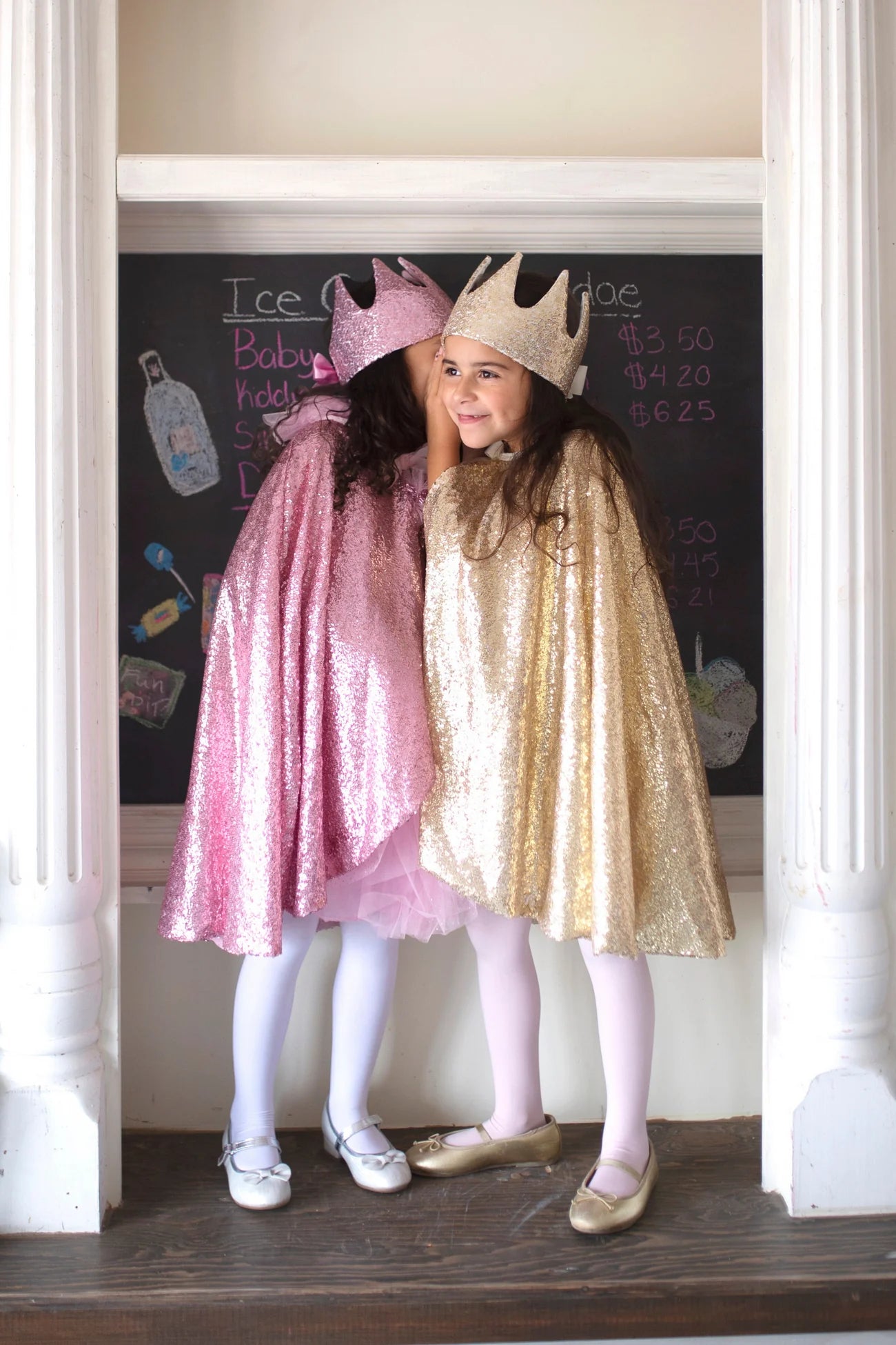 Couronne de princesse sequins dorés avec nœud 4