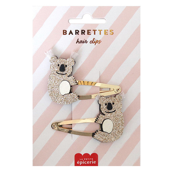 Barrettes cheveux - arc-en-ciel et koala — koala
