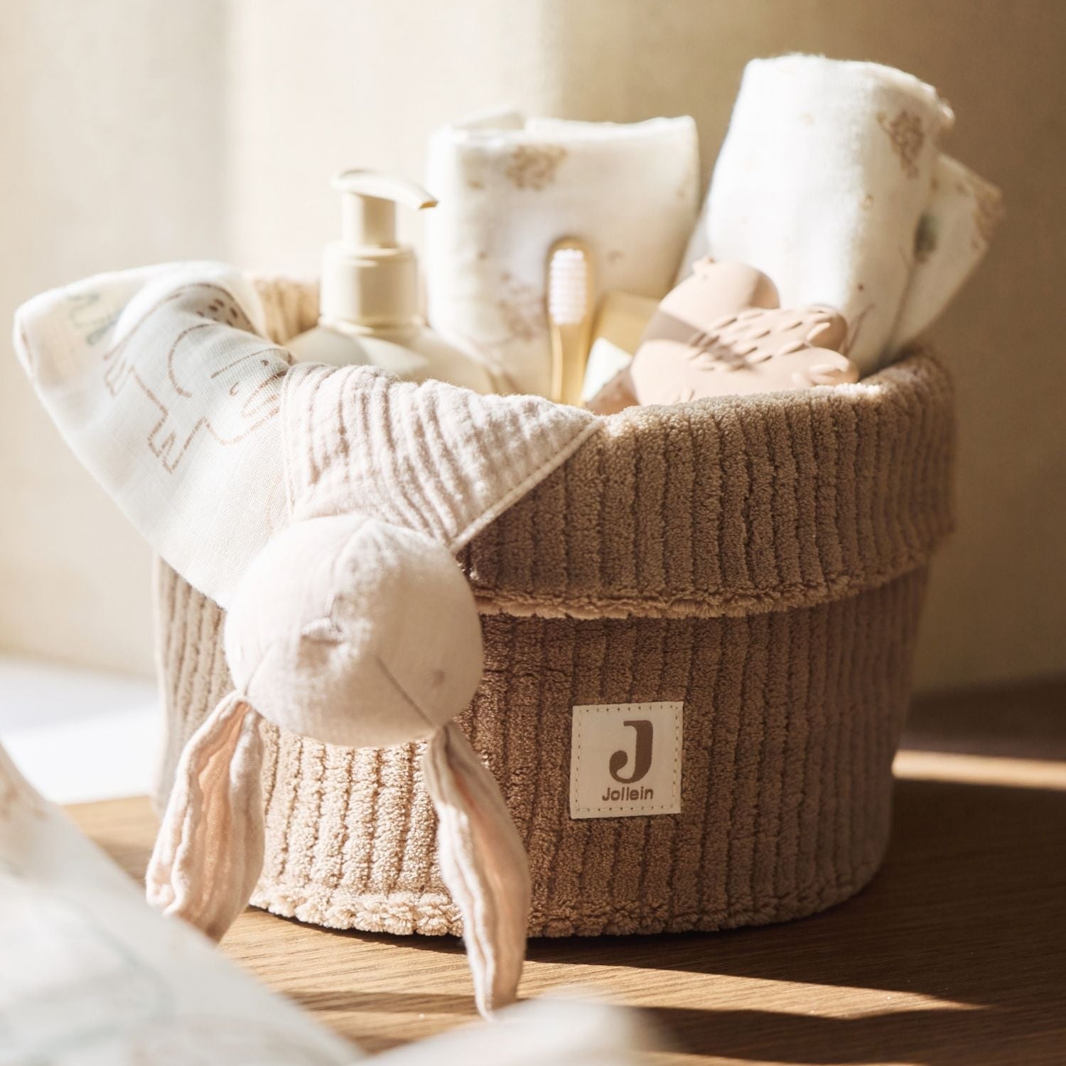 Panier de rangement en velours côtelé 14x18cm — Avoine