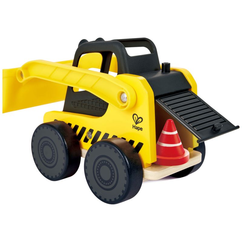 Camion pelleteuse avec figurine en bois 2
