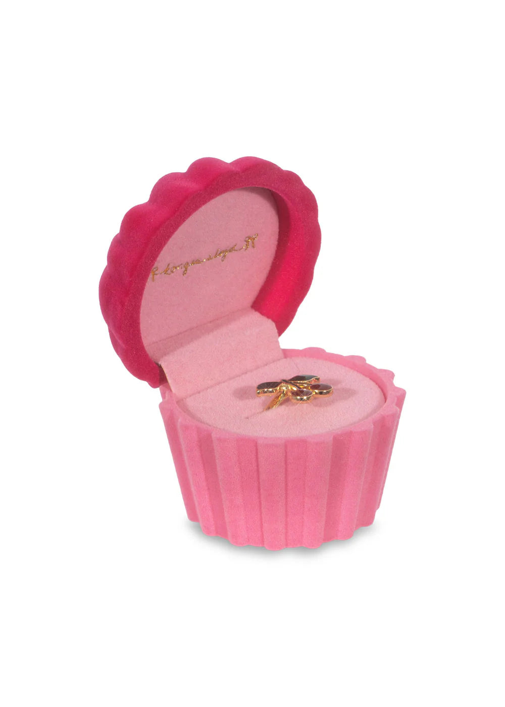 Petite écrin rose avec bague cerise Konges Slojd 3