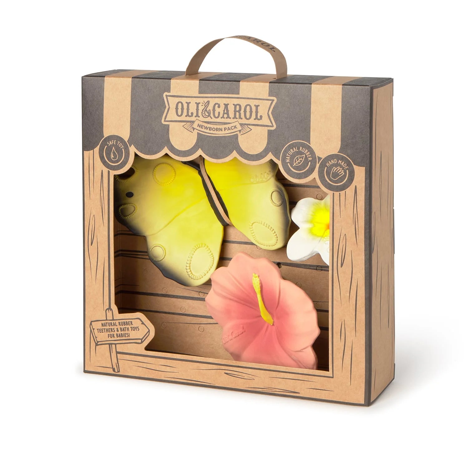 Butterfly coffret cadeau naissance 1 mini anneau + 2 anneaux dentition