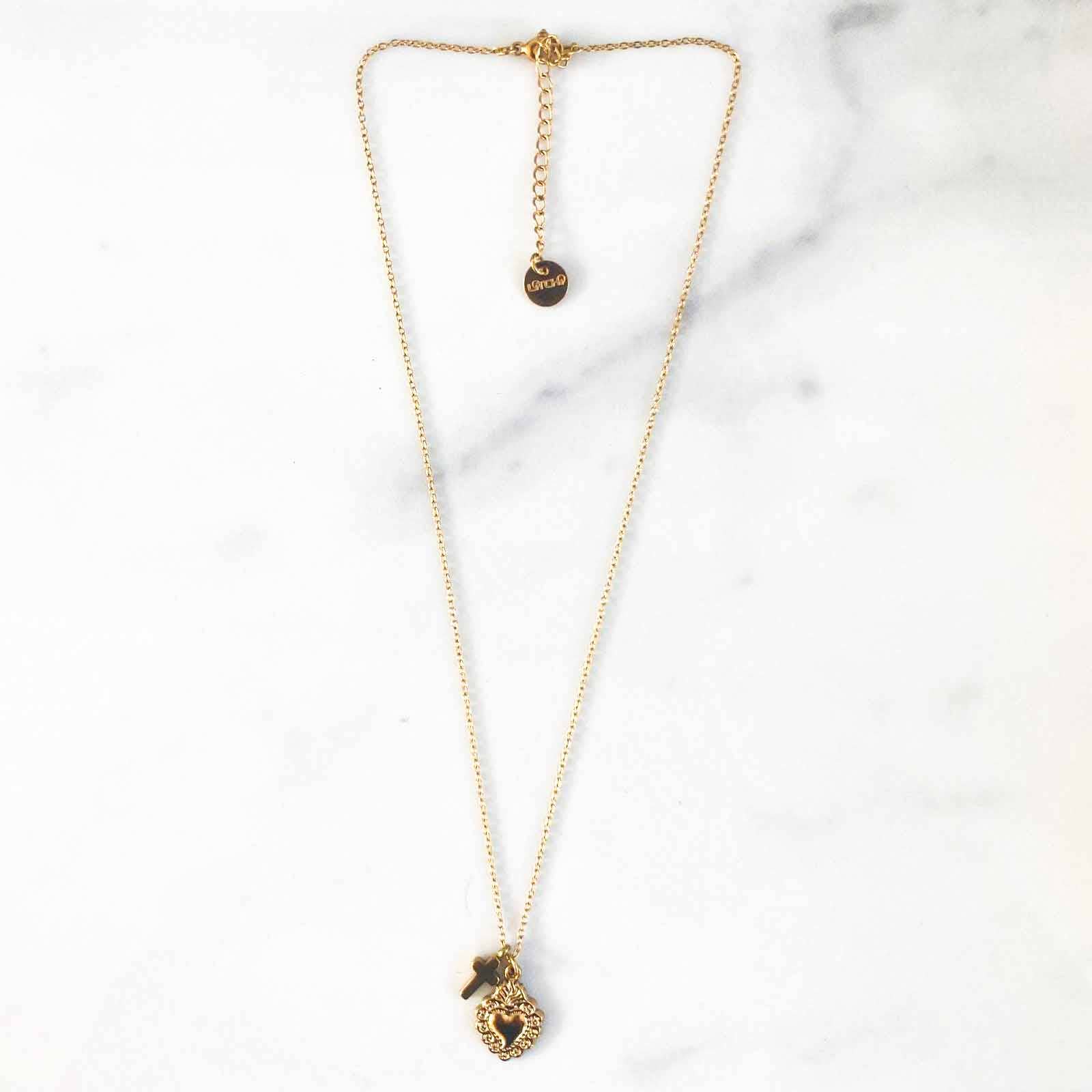 Collier Chaîne Ex-voto et Croix 2