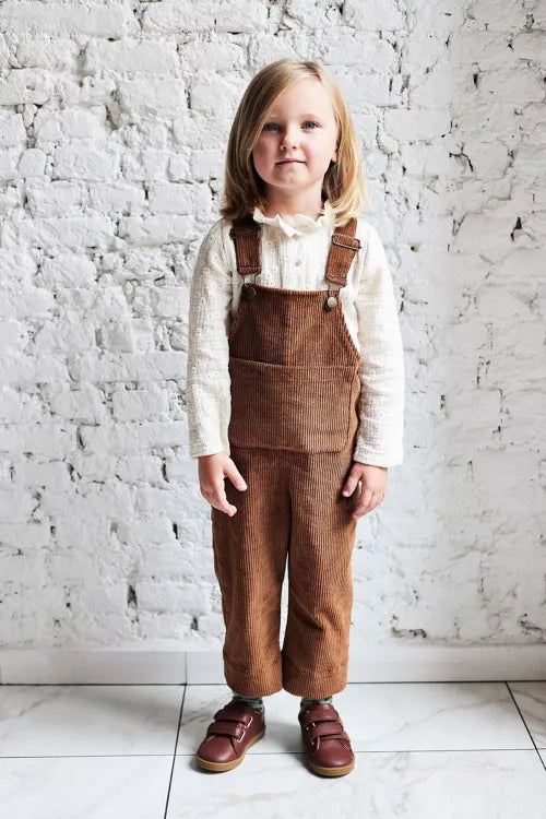 Salopette Eliette velours Camel — 12/18 mois