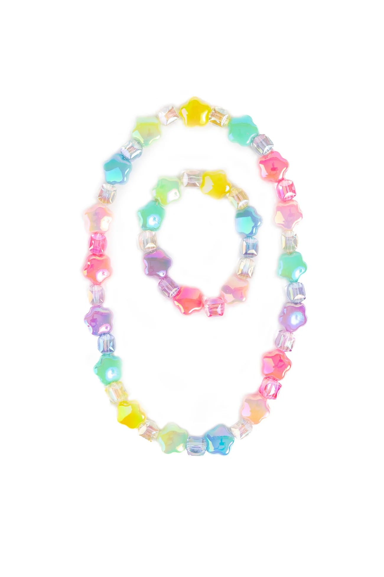 Ensemble collier et bracelet enfant Étoiles/Arc-en-ciel