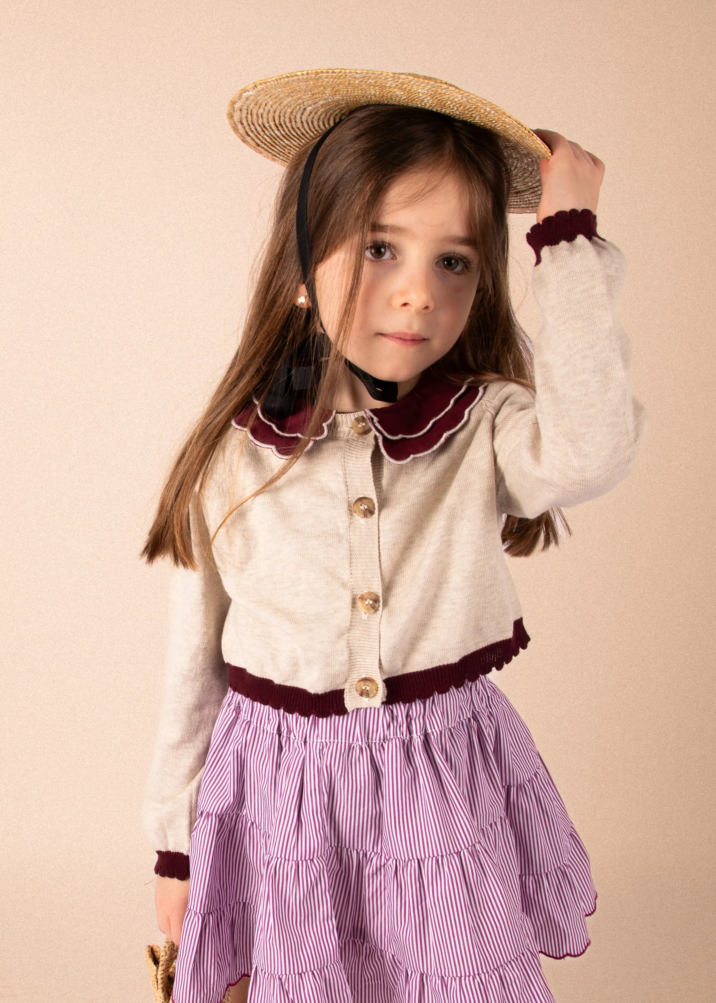 Blouse carmen - lin bordeaux 4