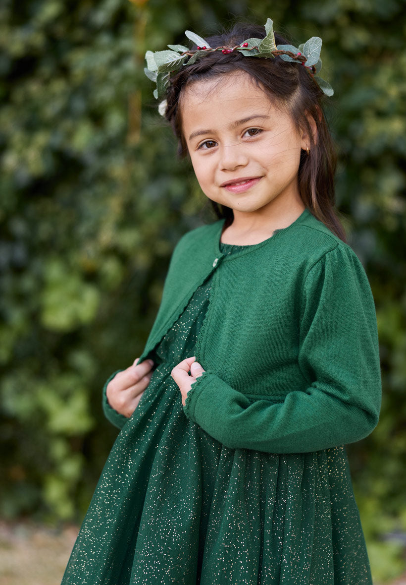 Boléro vert sapin — 3/4 ans