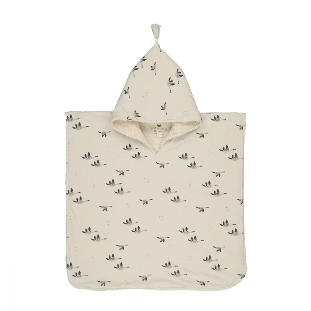 Poncho de bain Pepito Rose in April — Oie naturel  1/3 ans
