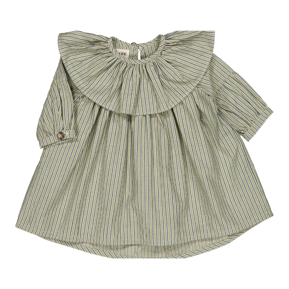 Robe bianca - rayures menthe — 4-ans