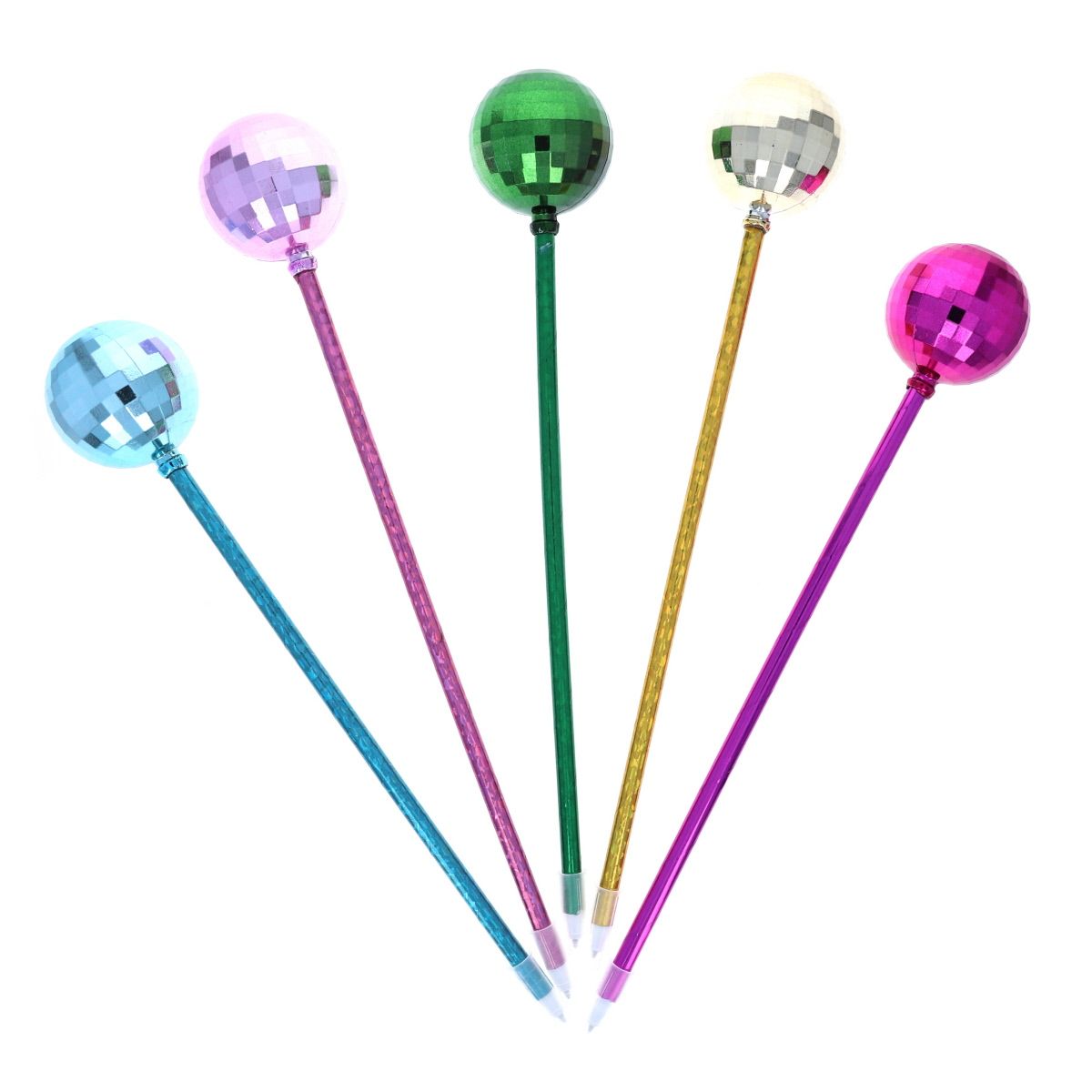 Stylo boule disco jaune 2