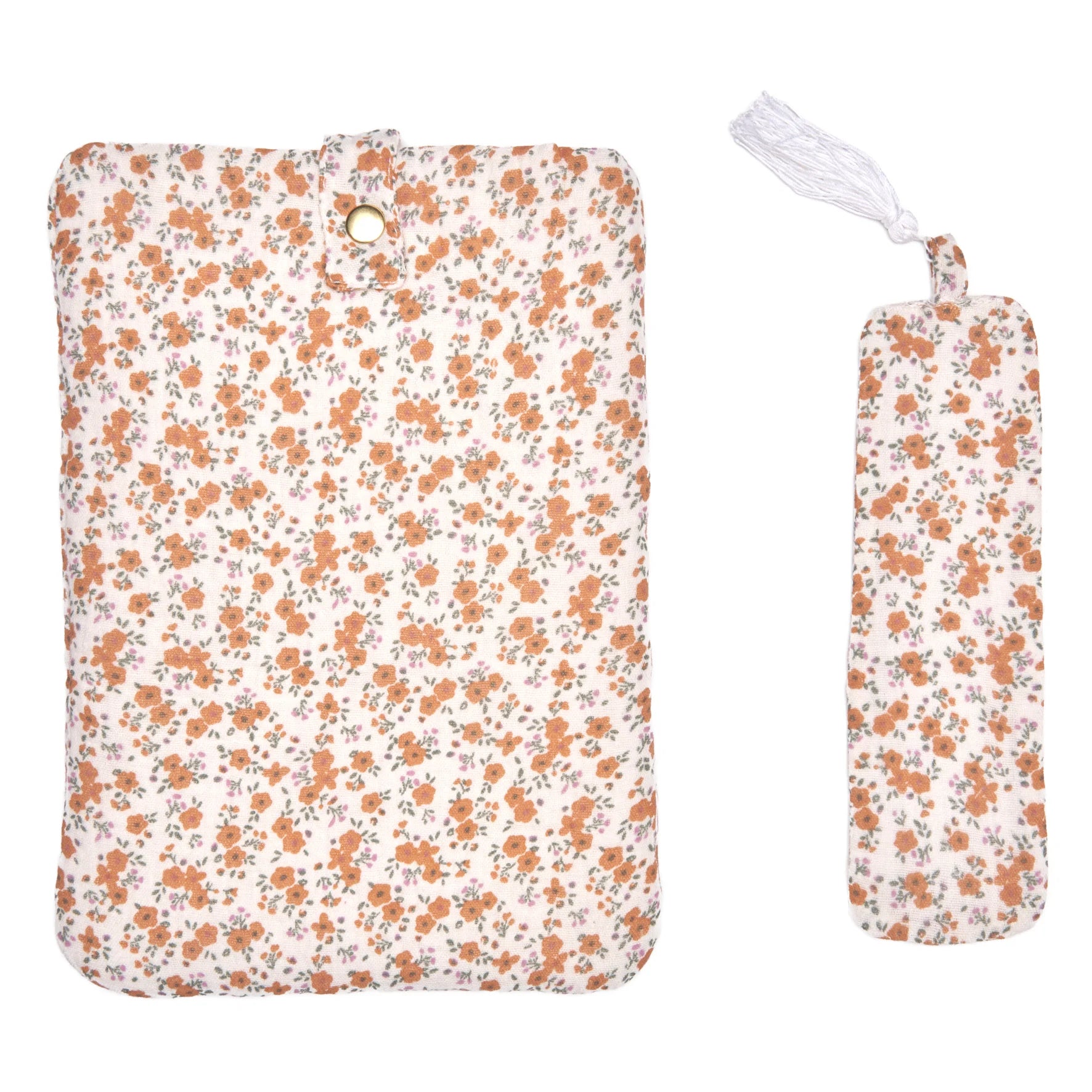 Pochette pour livre de poche + marque-page - liberty orange