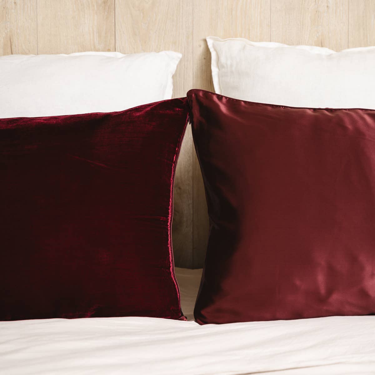 Taie d'Oreiller Bi-face Soie et Velours 2