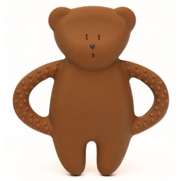 Ourson de dentition en caoutchouc naturel caramel 2