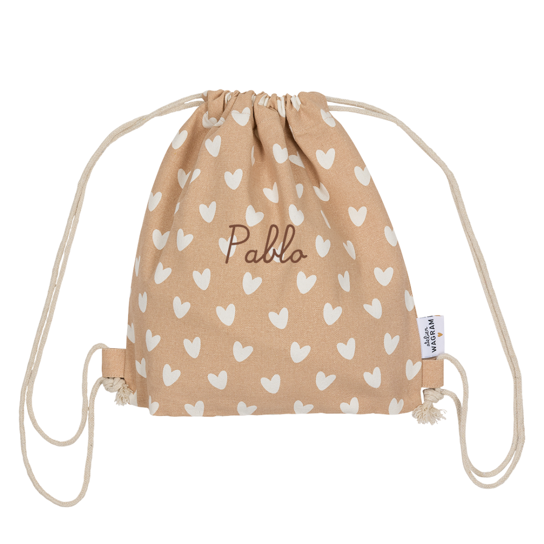 Sac à cordons Coeurs nougat 5