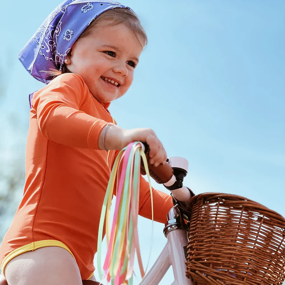 Maillot de bain anti-uv manches longues mandarine — 3/4 ans