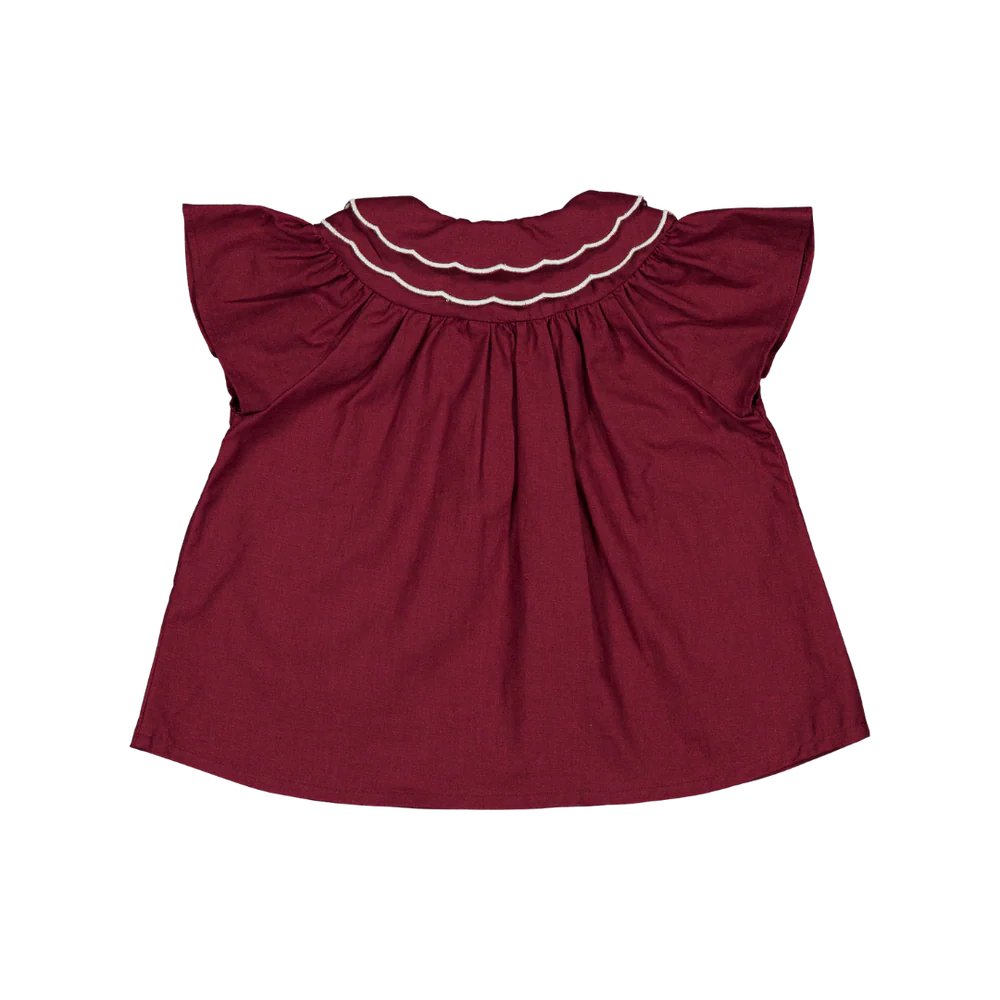 Blouse carmen - lin bordeaux 6