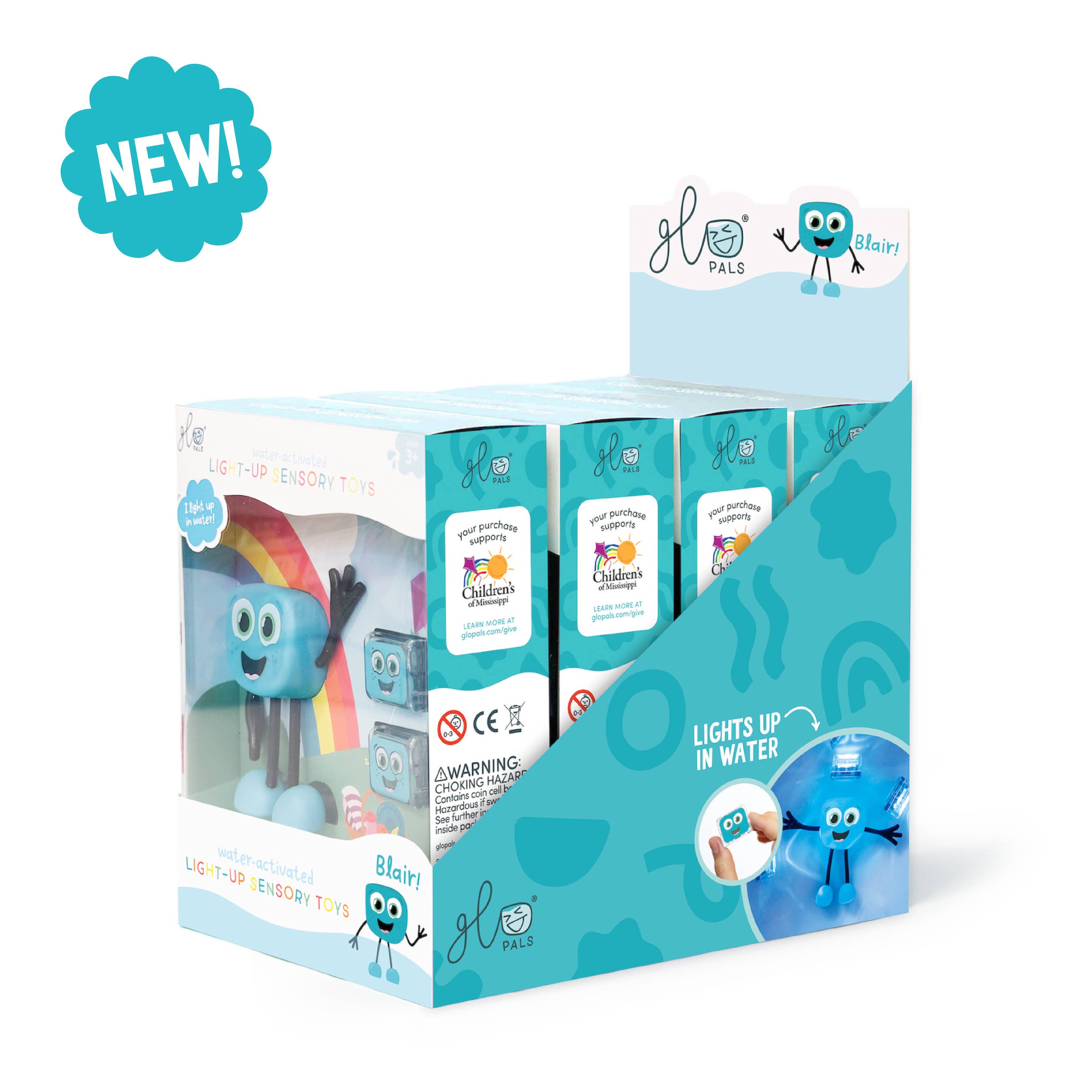 Personnage pour le bain + cubes lumineux bleus 4