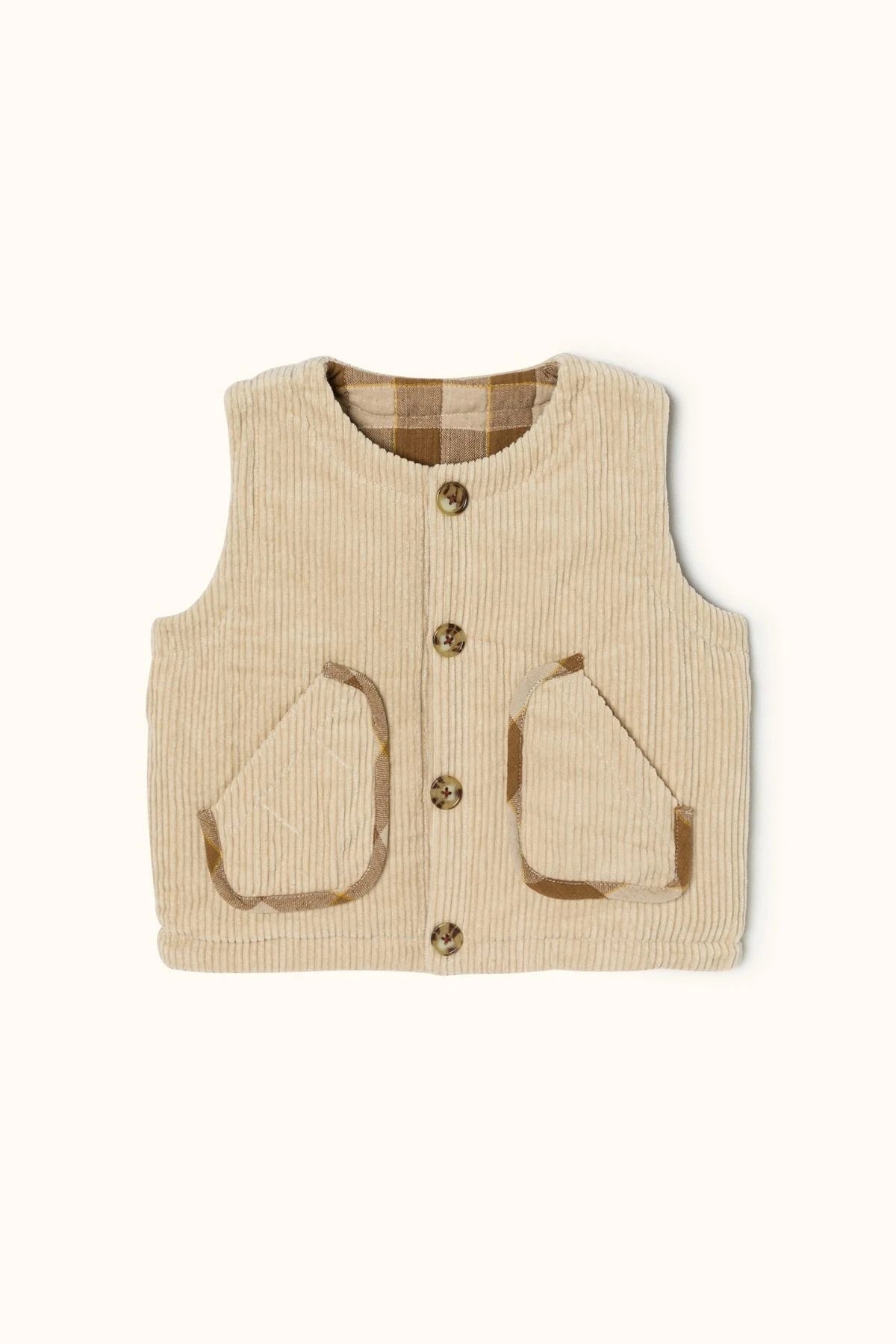 Gilet Safedi Khadi Caramel — 2-ans