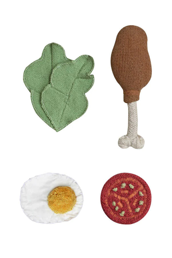 Set de cuisine avec aliments en tissu 6