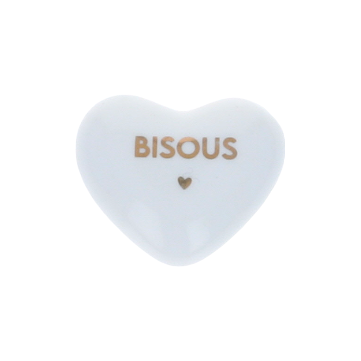 Cœur en céramique bisous gold