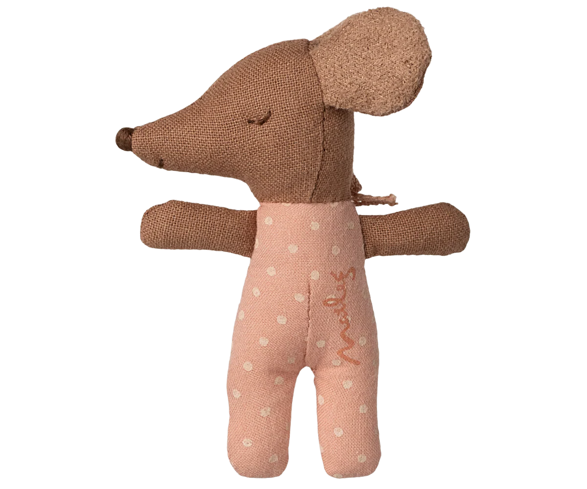 Maileg :  Souris bébé "Sleepy wakey" dans sa boîte - Rose 3
