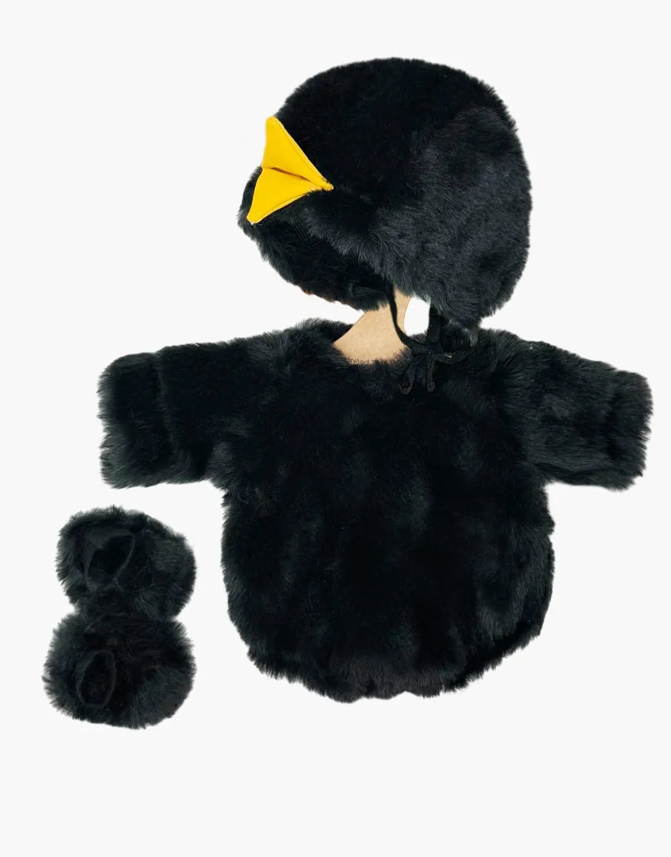 Les P'tits Déguiz' Babies – Ensemble Piou-piou en  fausse fourrure noire et ses chaussons 5