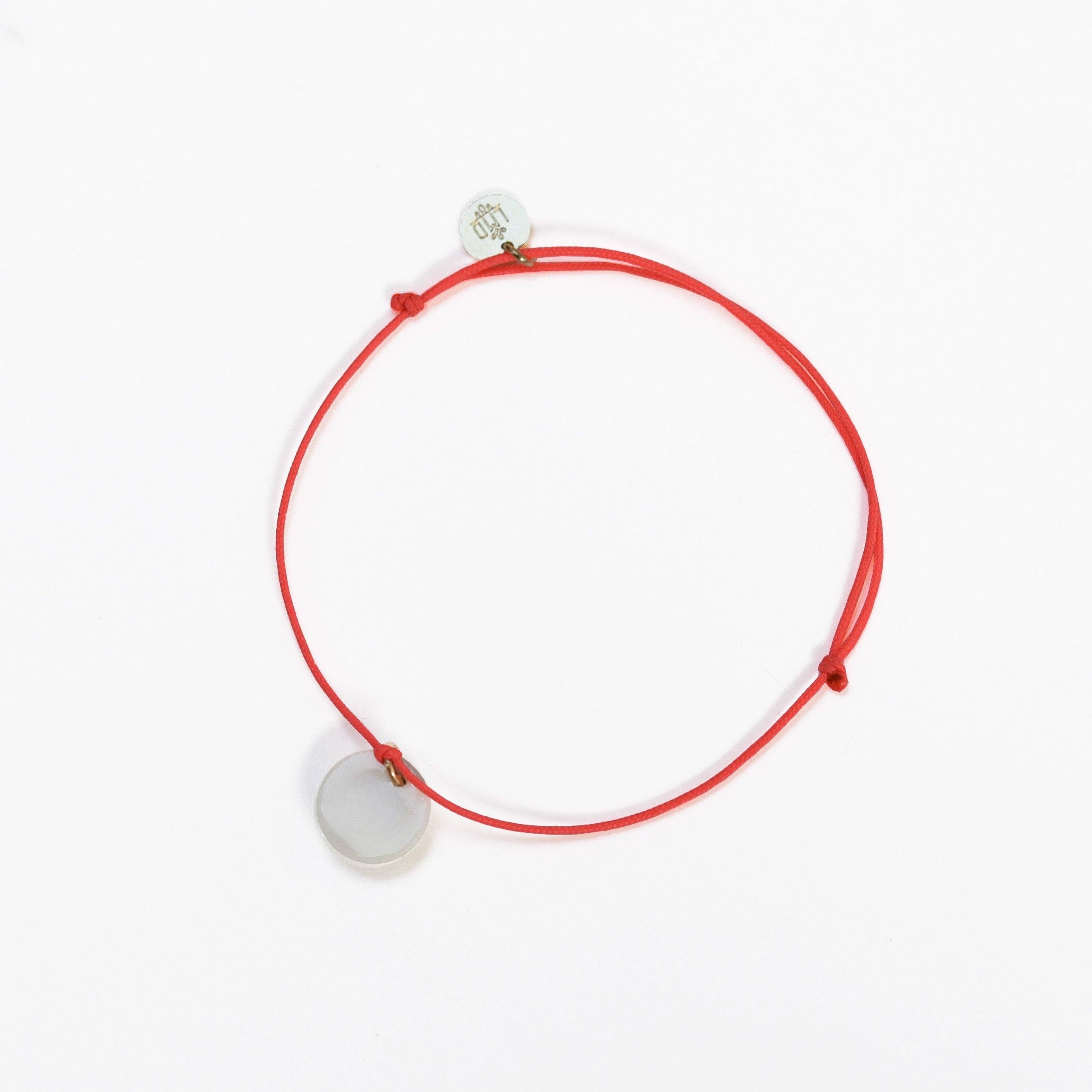 Bracelet Médaillon Coeur — Rose fluo
