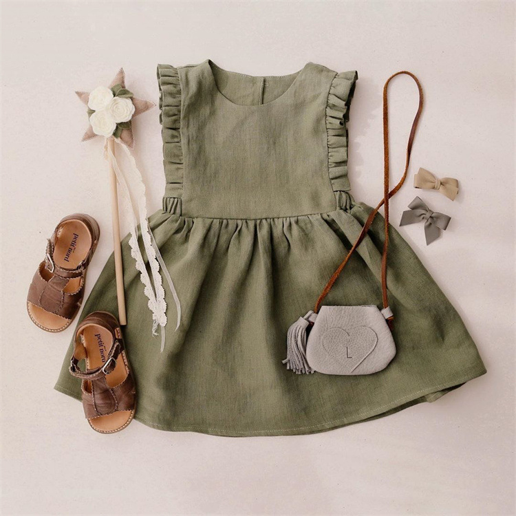 Robe en lin Annie & Charles® VALERY — 2 À 3 ANS / verdure