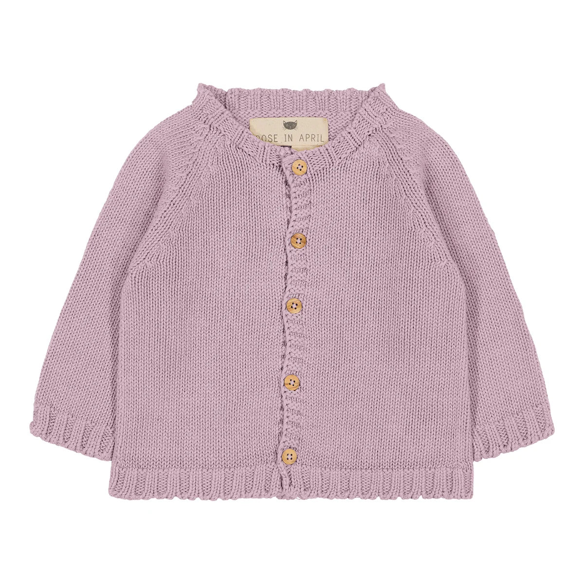 Cardigan Gaby en tricot lilas — 9-mois