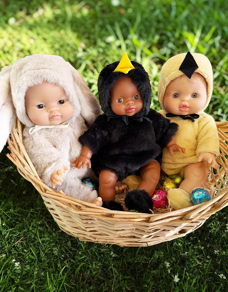 Les P'tits Déguiz' Babies – Ensemble Piou-piou en  fausse fourrure noire et ses chaussons 3
