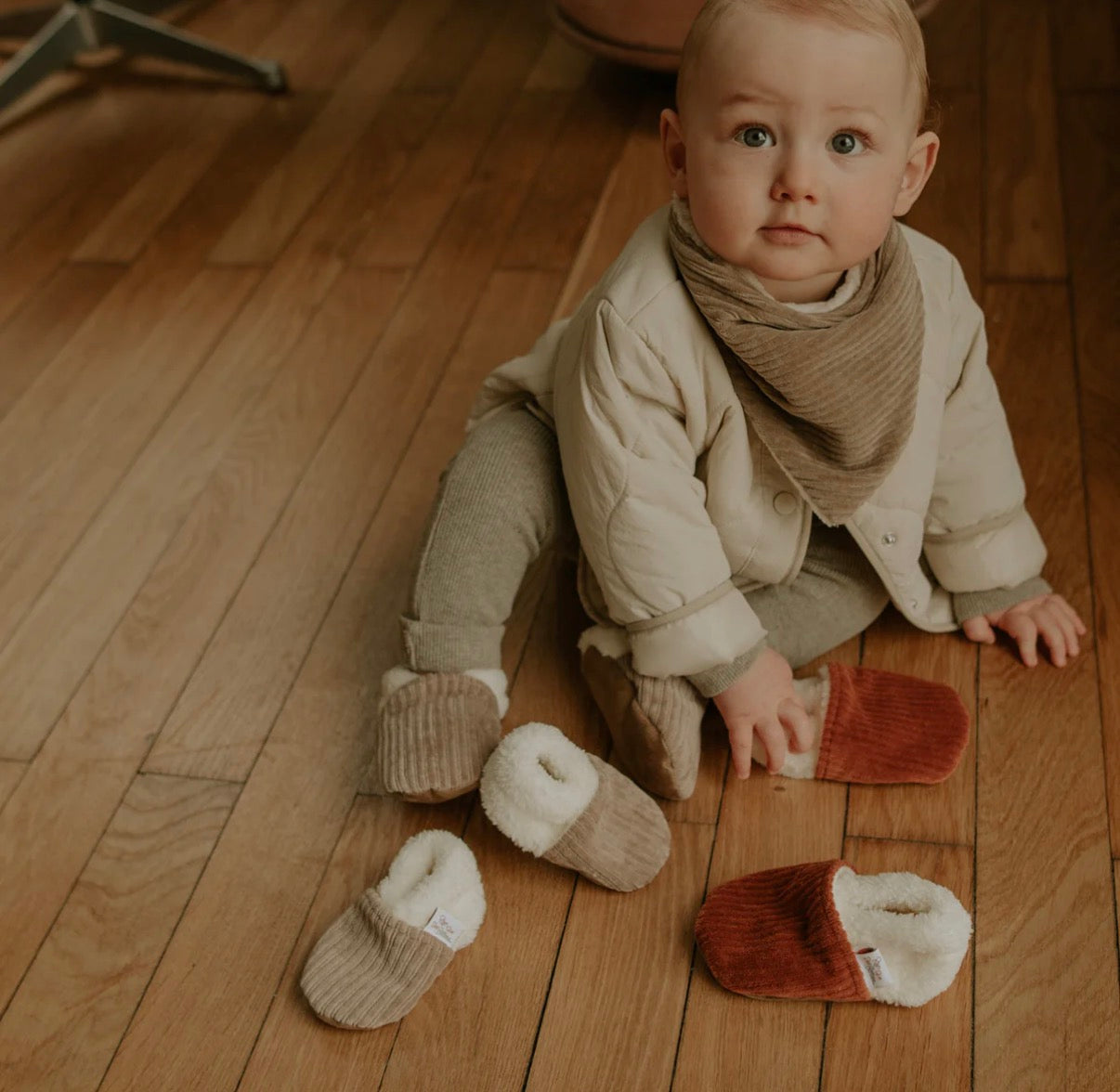 Chaussons sable — Taille naissance : 14/15
