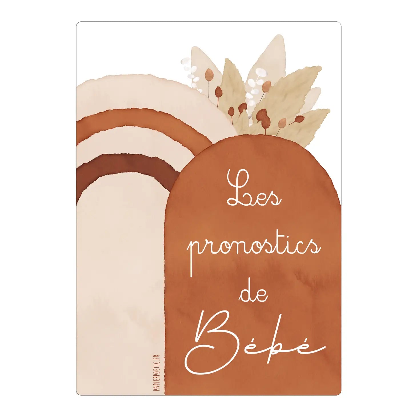 Lot 6 cartes pronostics bébé “bohème” — A4
