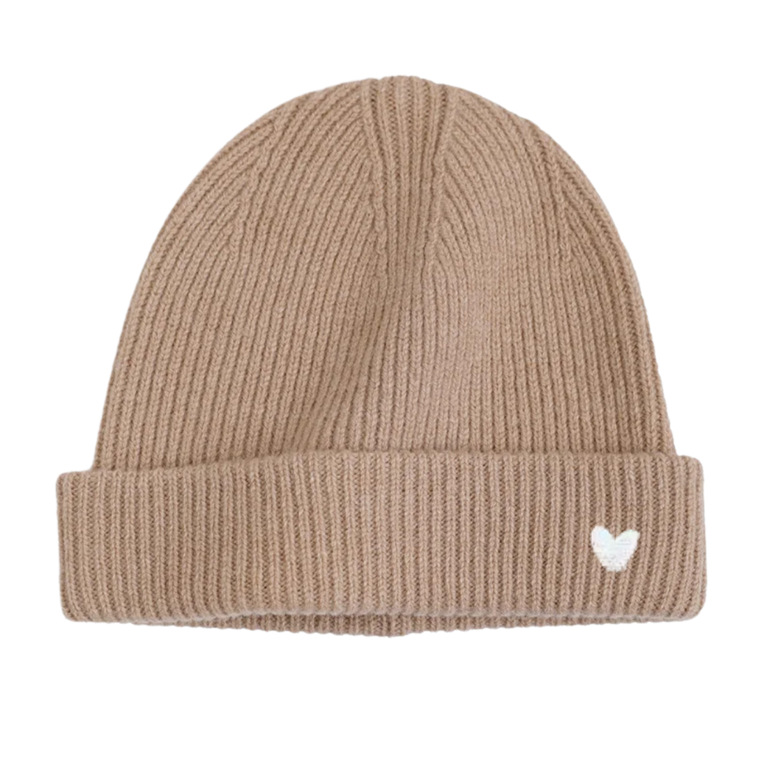 Bonnet sable en laine avec 🖤 — bebe-3-12-mois-43-49-cm