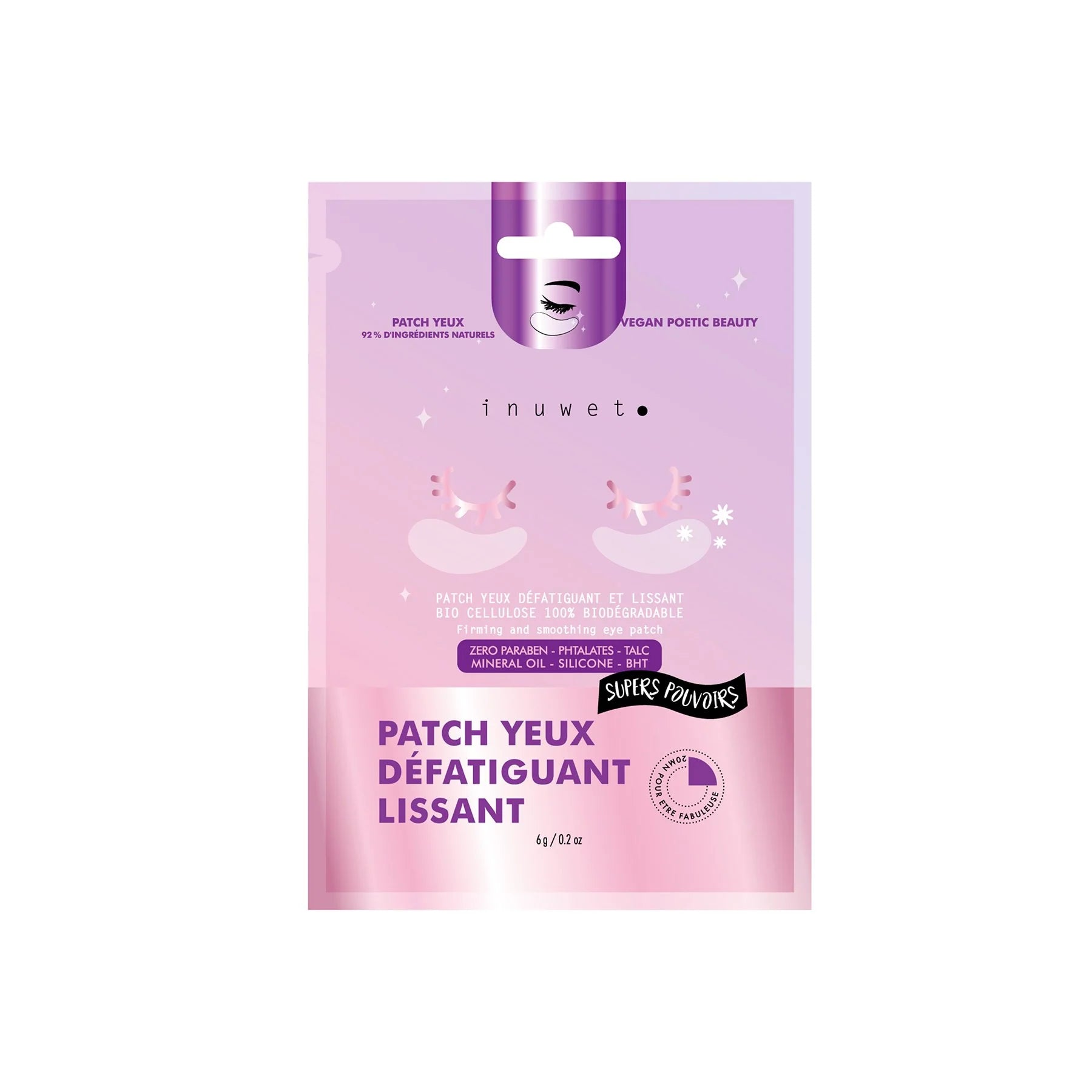 Patch pour les yeux bio cellulose défatiguant/lissant