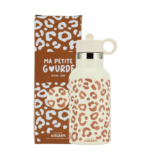 Gourde acier inox Léopard — Léopard crème