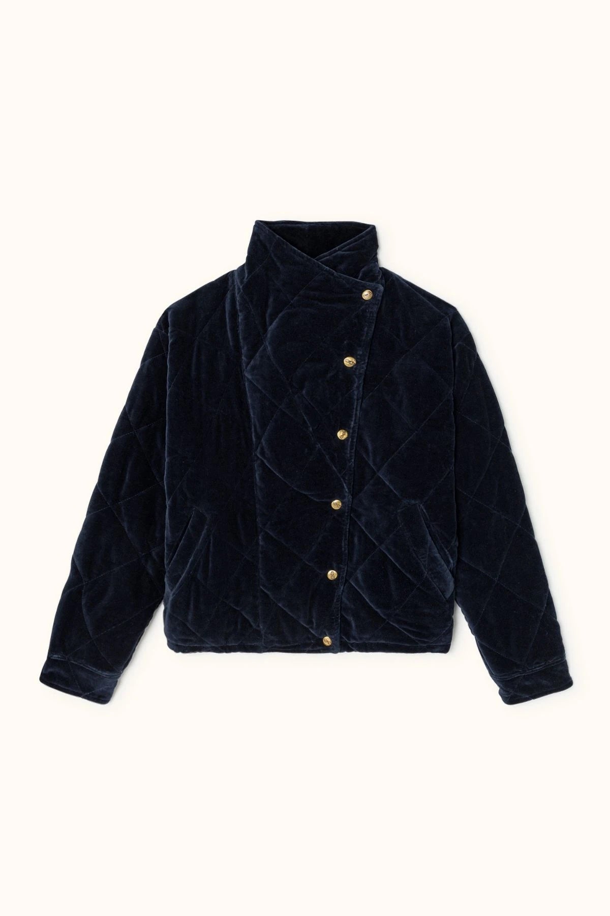 Veste Kapur Velours Lisse Navy 2