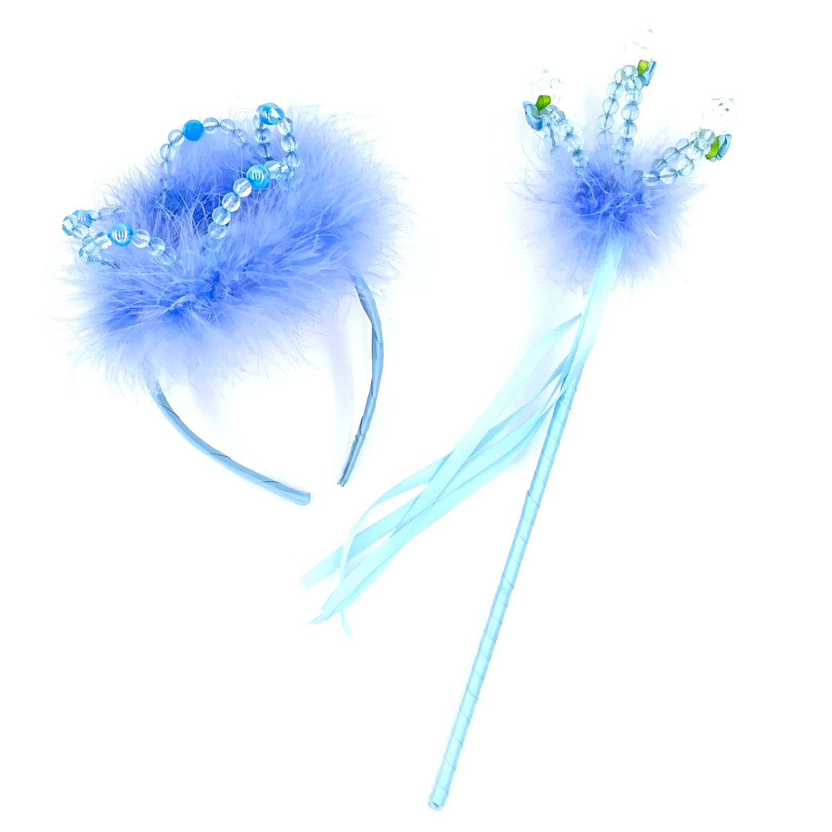 Serre Tête Perles Bleu 3