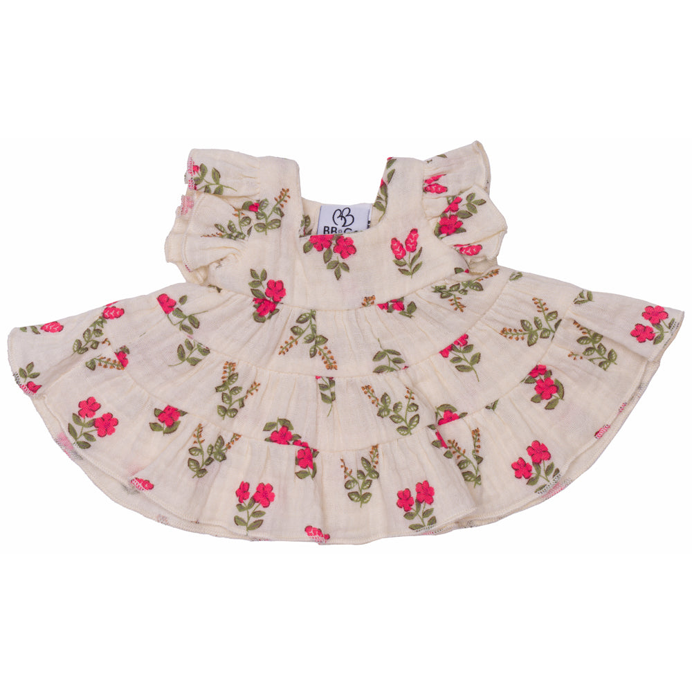 Robe pour poupée en gaze de coton liberty