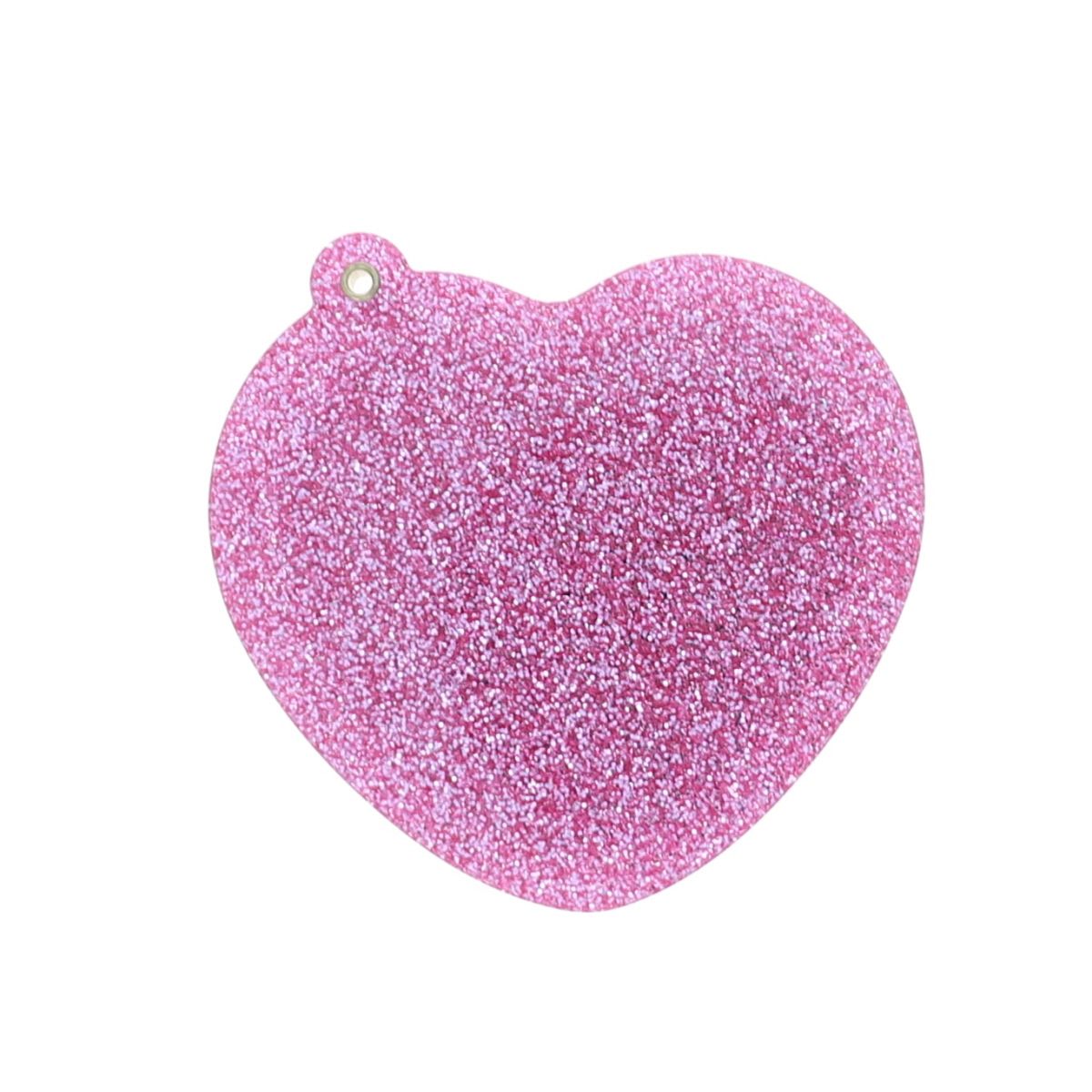 Miroir de poche cœur rose à paillettes 3