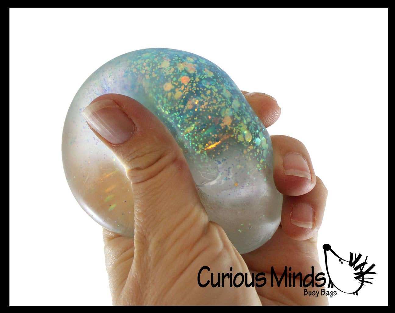 Balle anti stress épaisse à paillettes et à gel 2
